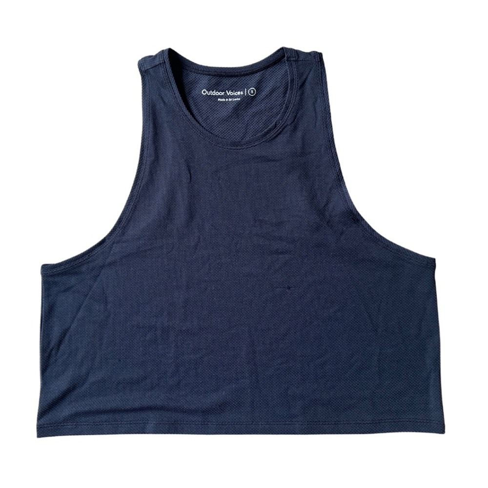 Outdoor Voices Black Mesh Fast Track Tank Size Small